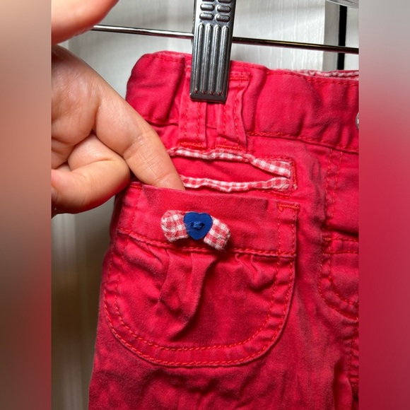 Floral Casual PlayWear for Fall Red Kids Girls Bottoms with Embroidered Details - Picture 5 of 6